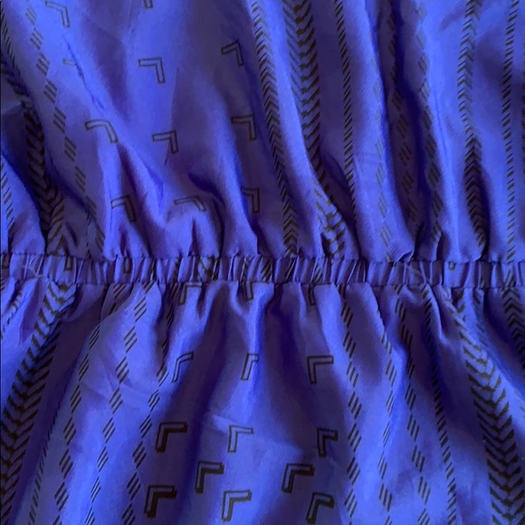 C. Luce royal blue geometric dress w peep shoulder - Picture 3 of 8